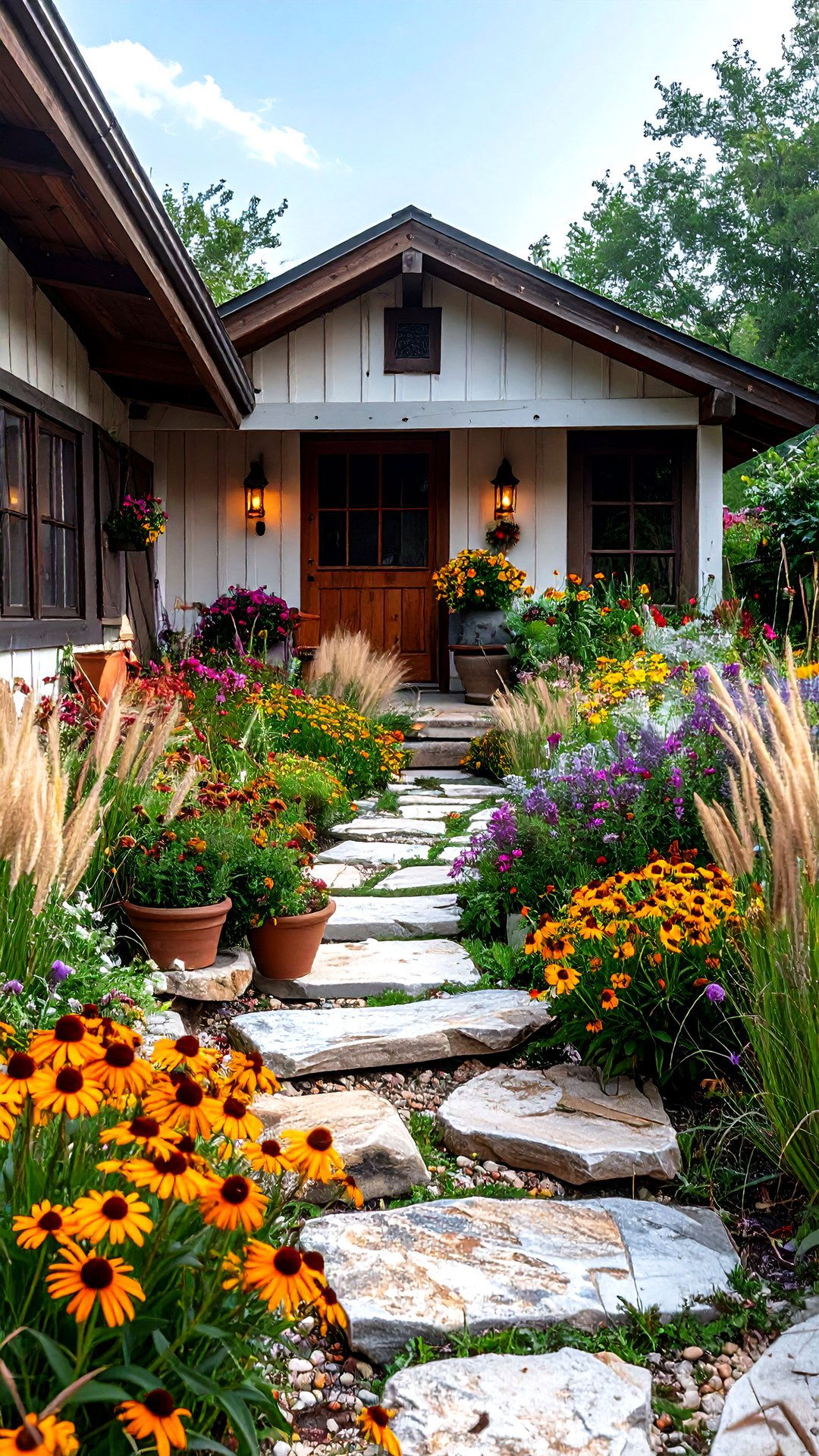 Wild Meadow Plantings Amplify Boho House Exterior Curb Appeal - 25 boho house exterior ideas