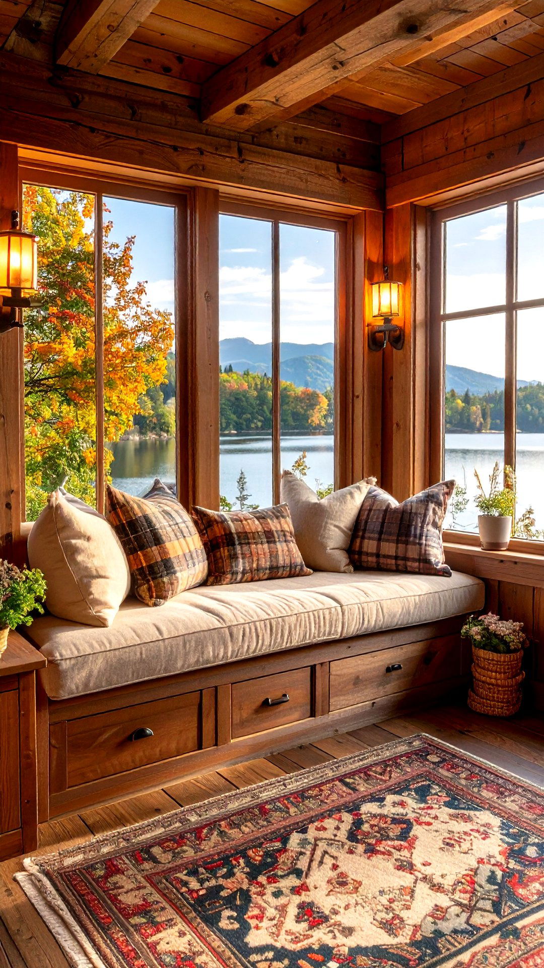 Window Seats Invite Nature Indoors - 25 cabin decor ideas