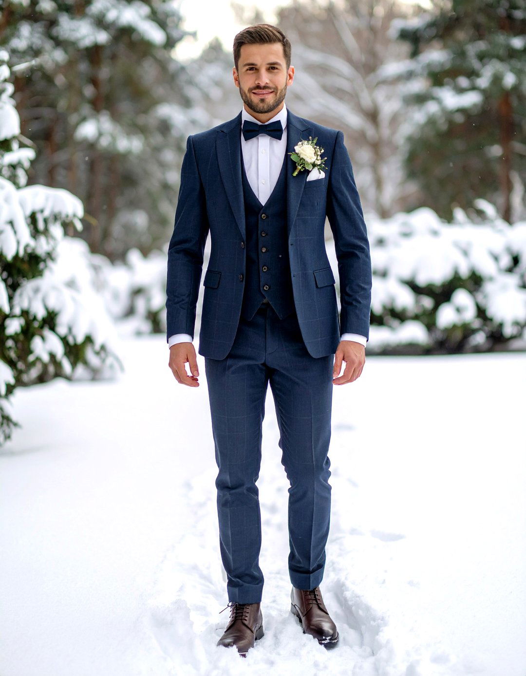Winter Flannel Three Piece Mens Wedding Outfit - 25 men's wedding outfit ideas