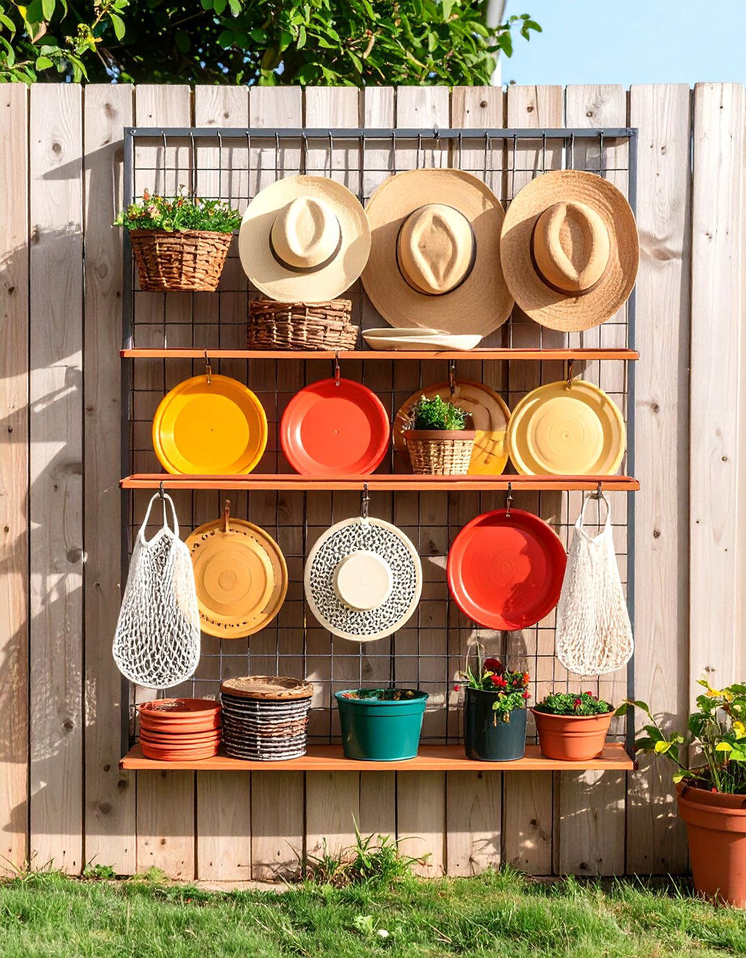 Wire Garden Trellis Plus S Hooks Showcases Outdoorsy Gear - 25 outdoor toy storage ideas