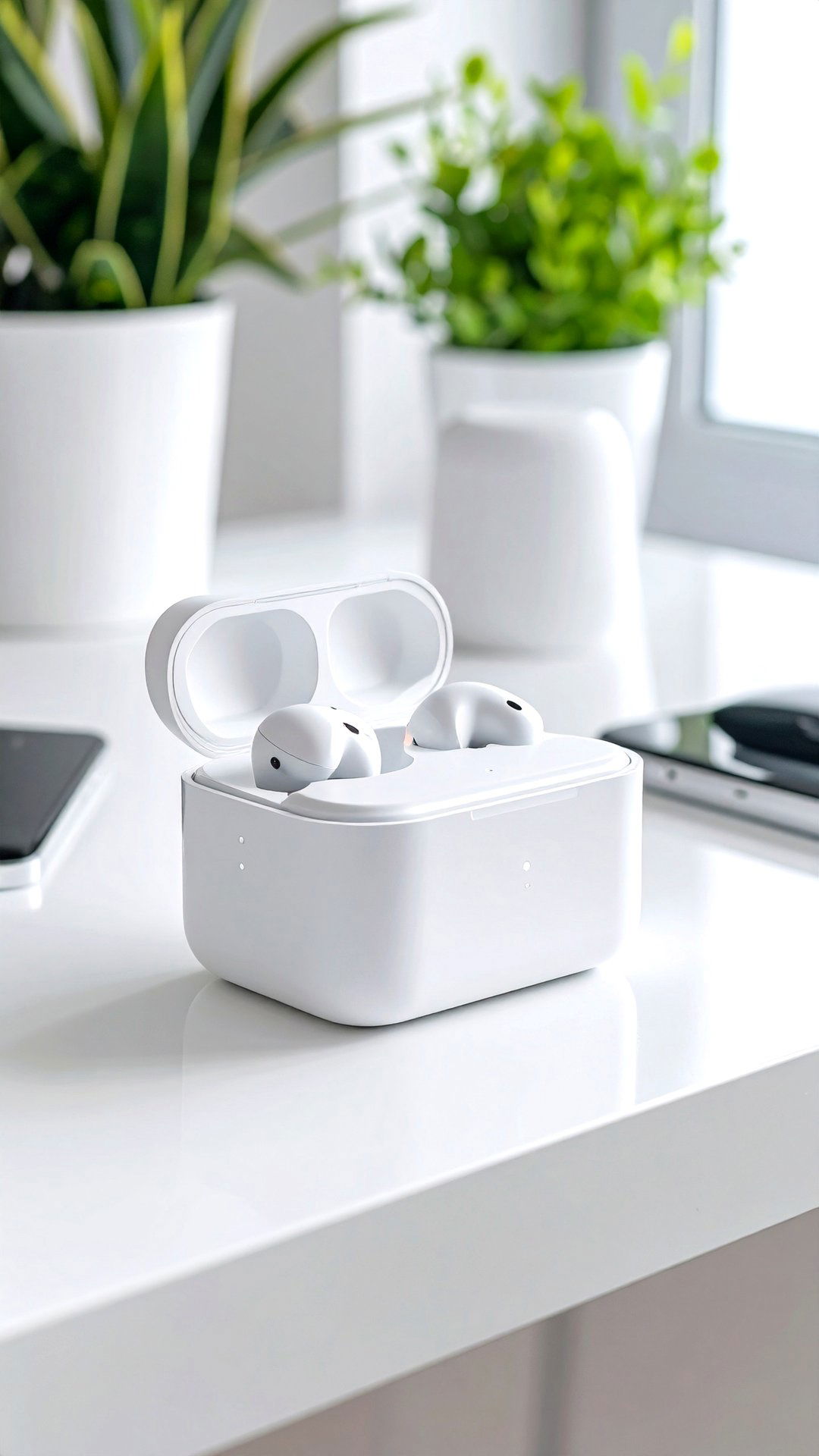 Wireless Charging Hub in a White Gaming Setup - 25 all white gaming setup ideas