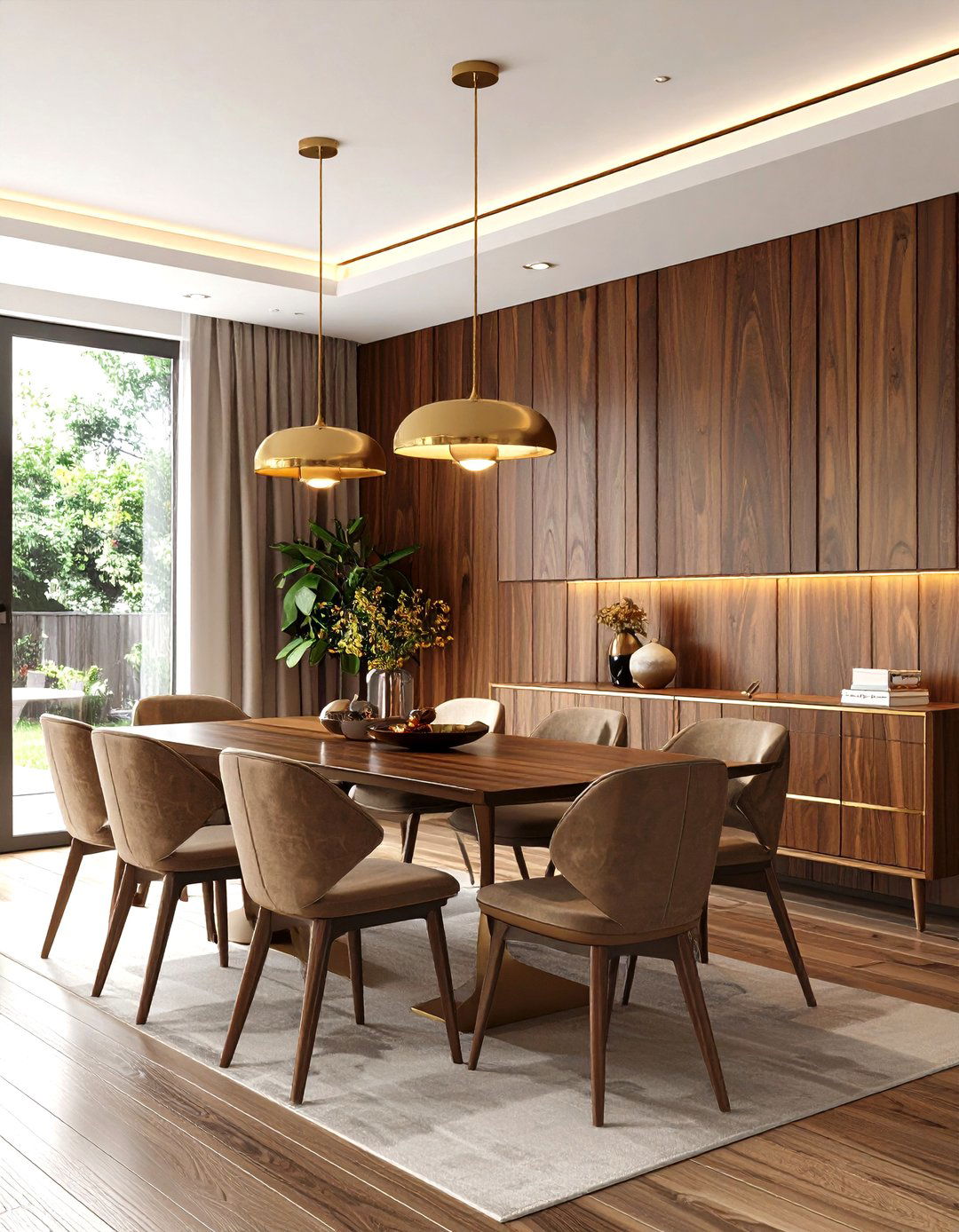 Wood Panel Accent Walls Warm Up Minimalist Layouts - 25 70s dining room design ideas