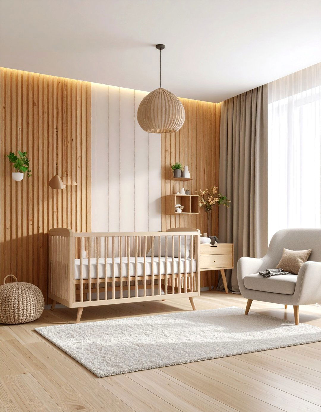 Wooden Slat Accent Wall - 25 nursery accent wall ideas