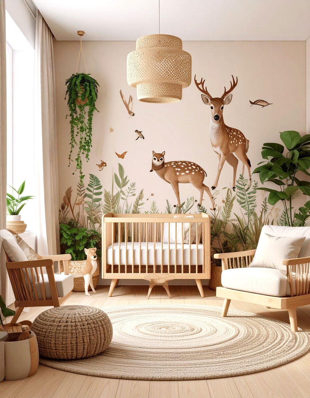 Woodland Themed Wallpaper Accent Wall - 25 nursery accent wall ideas