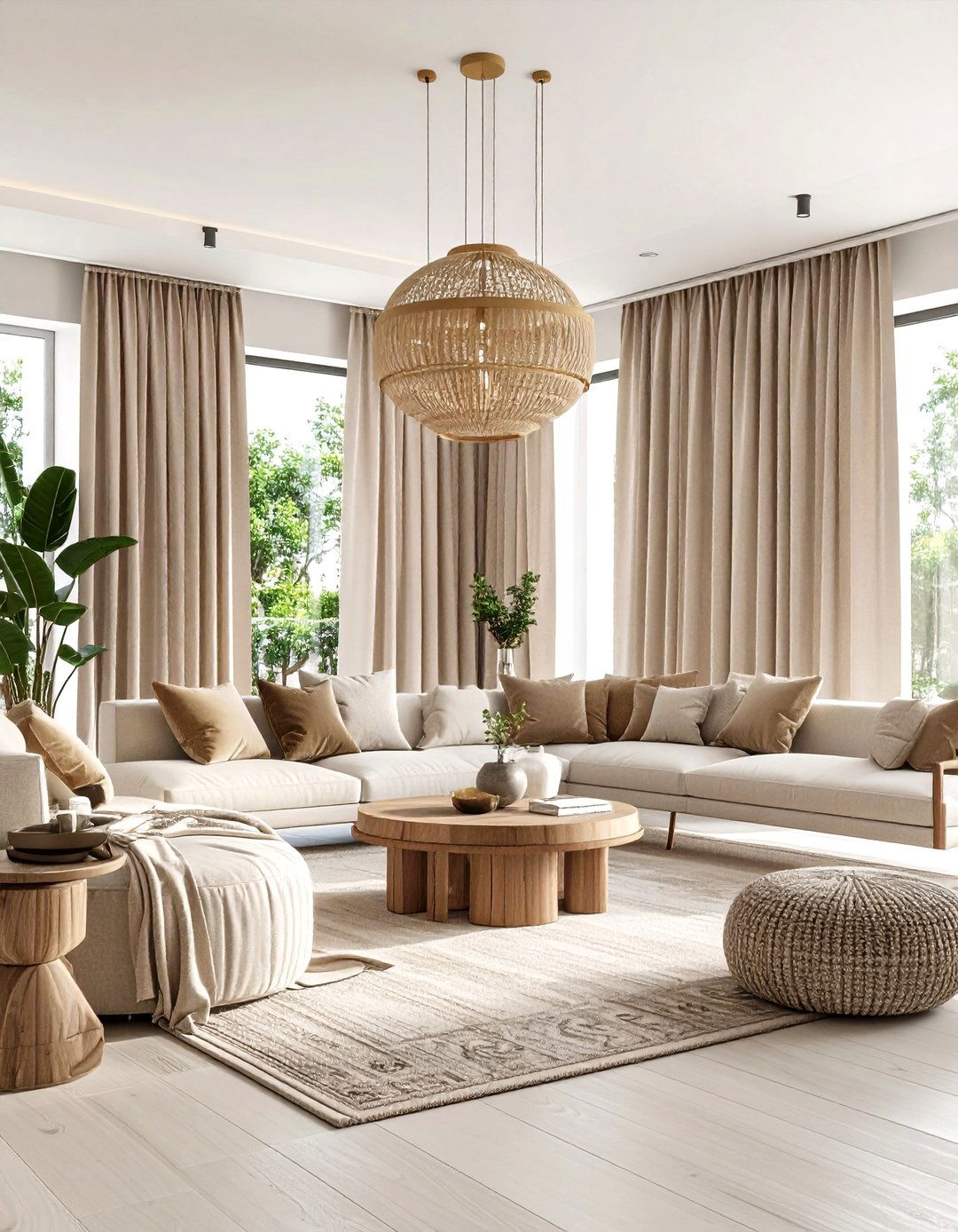 Wool Draperies Double as Acoustic Panels - 25 organic modern living room design ideas