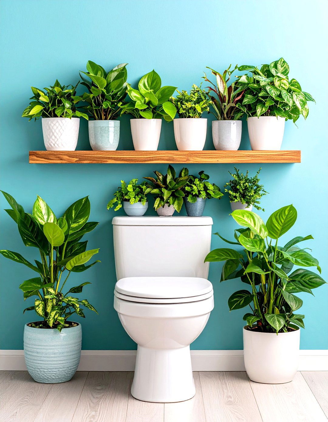Woven Basket Shelf Styling for Texture - 25 over toilet storage ideas