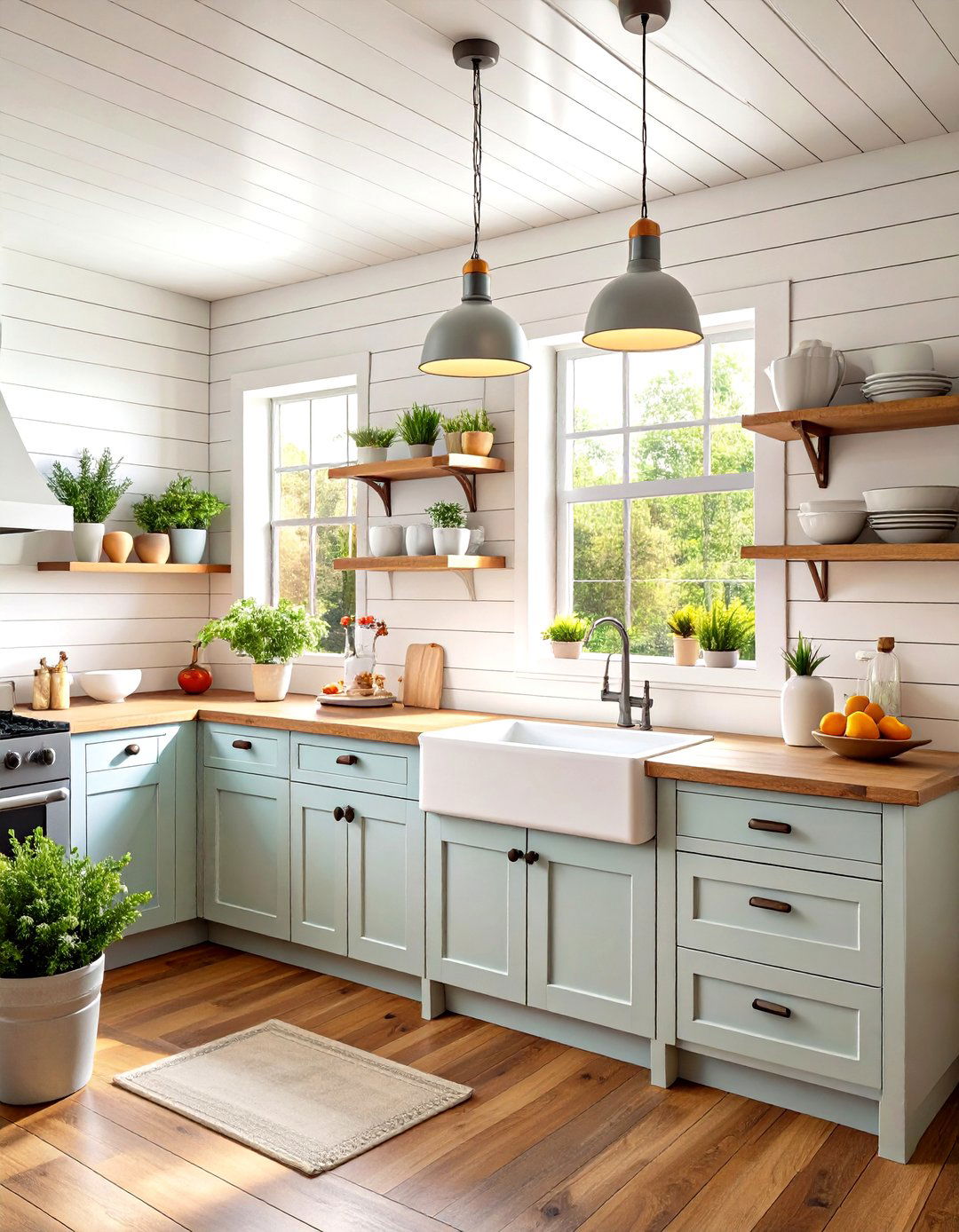 Wrap Walls in Classic Shiplap for Texture - 25 farmhouse kitchen ideas