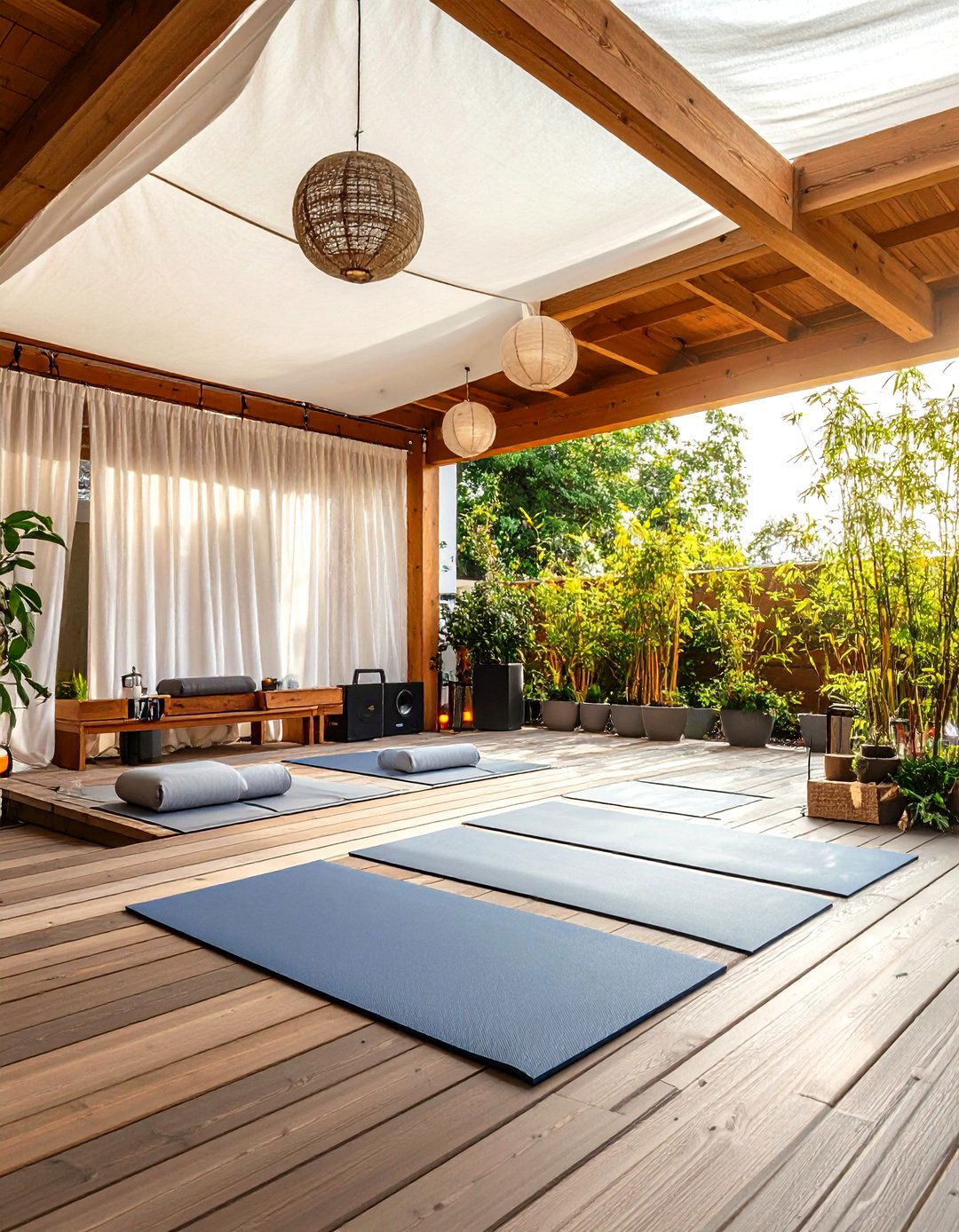 Yoga Sanctuary on Partially Covered Deck - 25 partially covered deck ideas