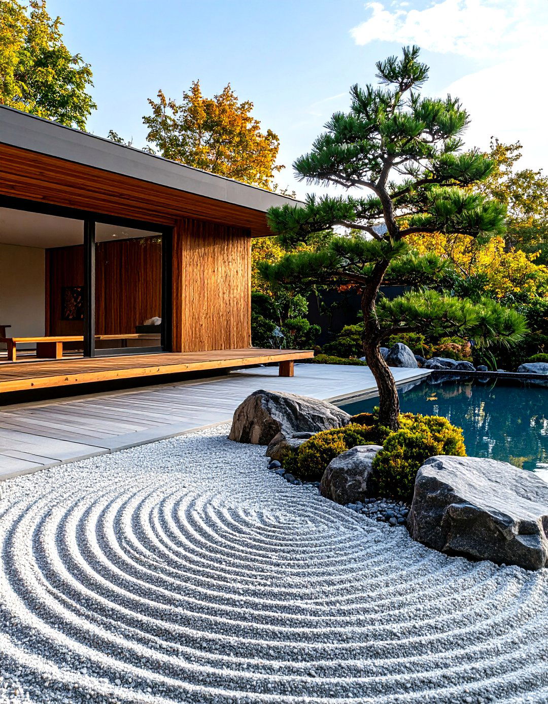 Zen Gravel Garden Beside an Above Ground Pool - 25 above ground pool landscaping ideas