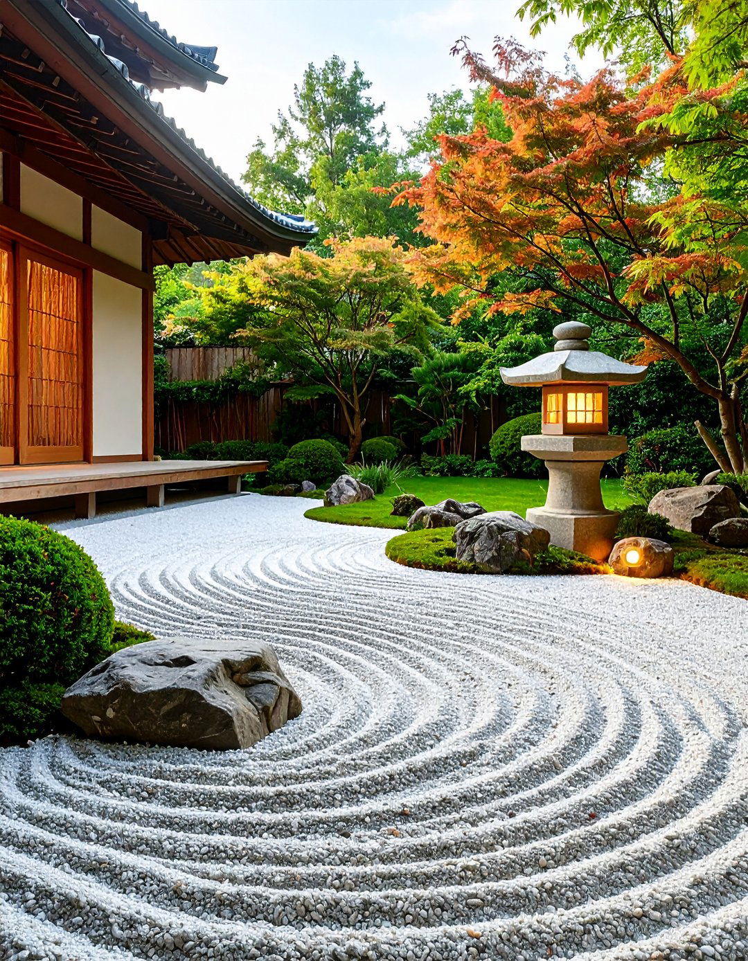 Zen Inspired Raked Gravel Courtyard - 25 courtyard ideas