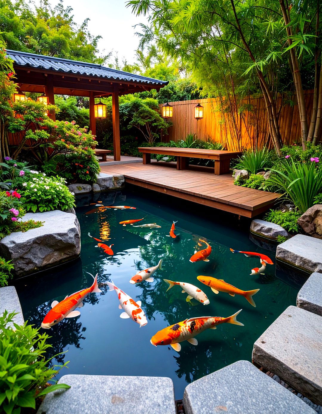 Zen Koi Meditation Pond - 25 backyard pond ideas