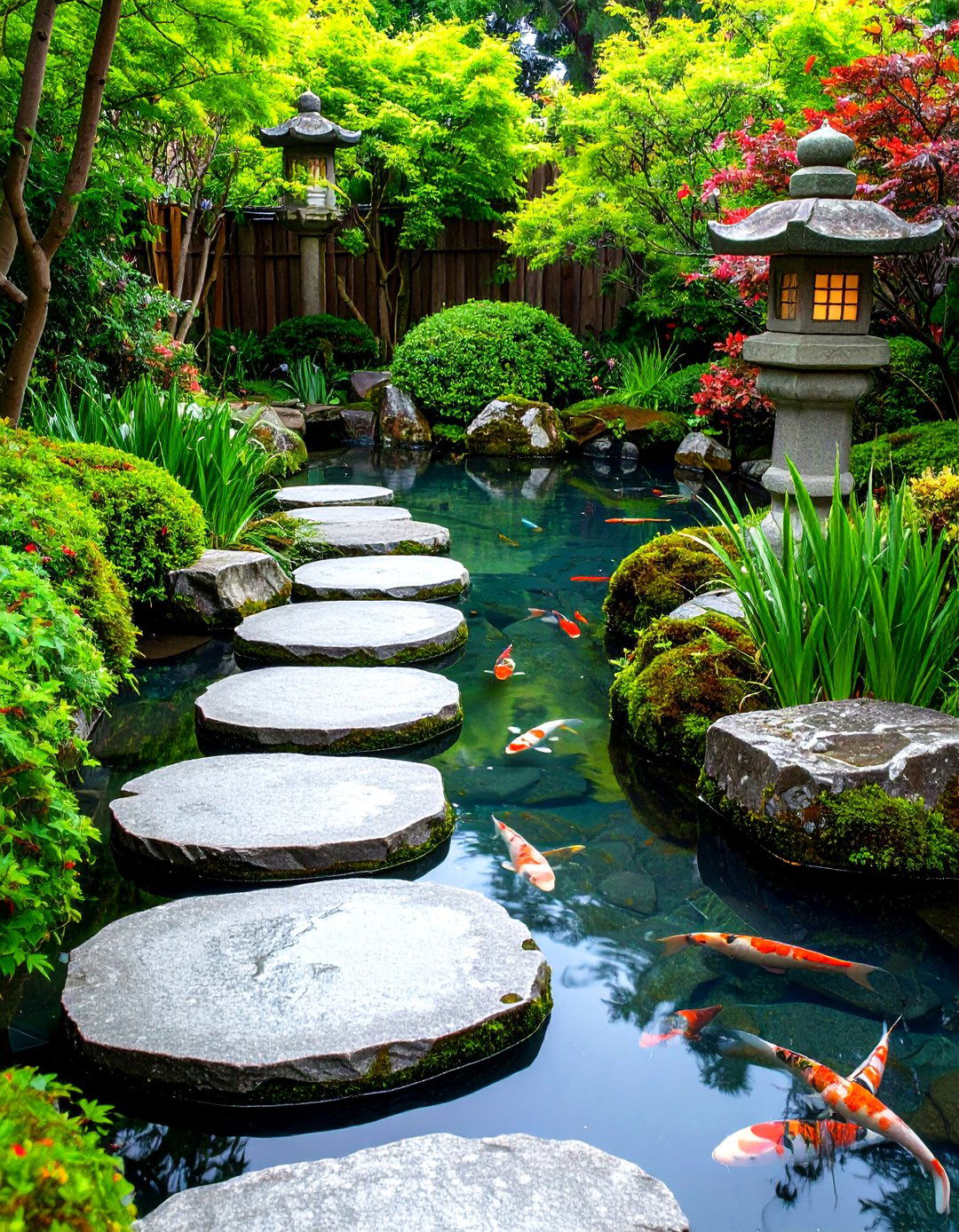 Zen Stepping Stone Koi Pond Path - 25 koi pond ideas