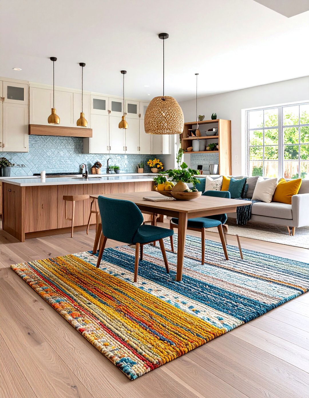 Zone an Open Plan With Cozy Rugs Underfoot - 25 cozy kitchen ideas