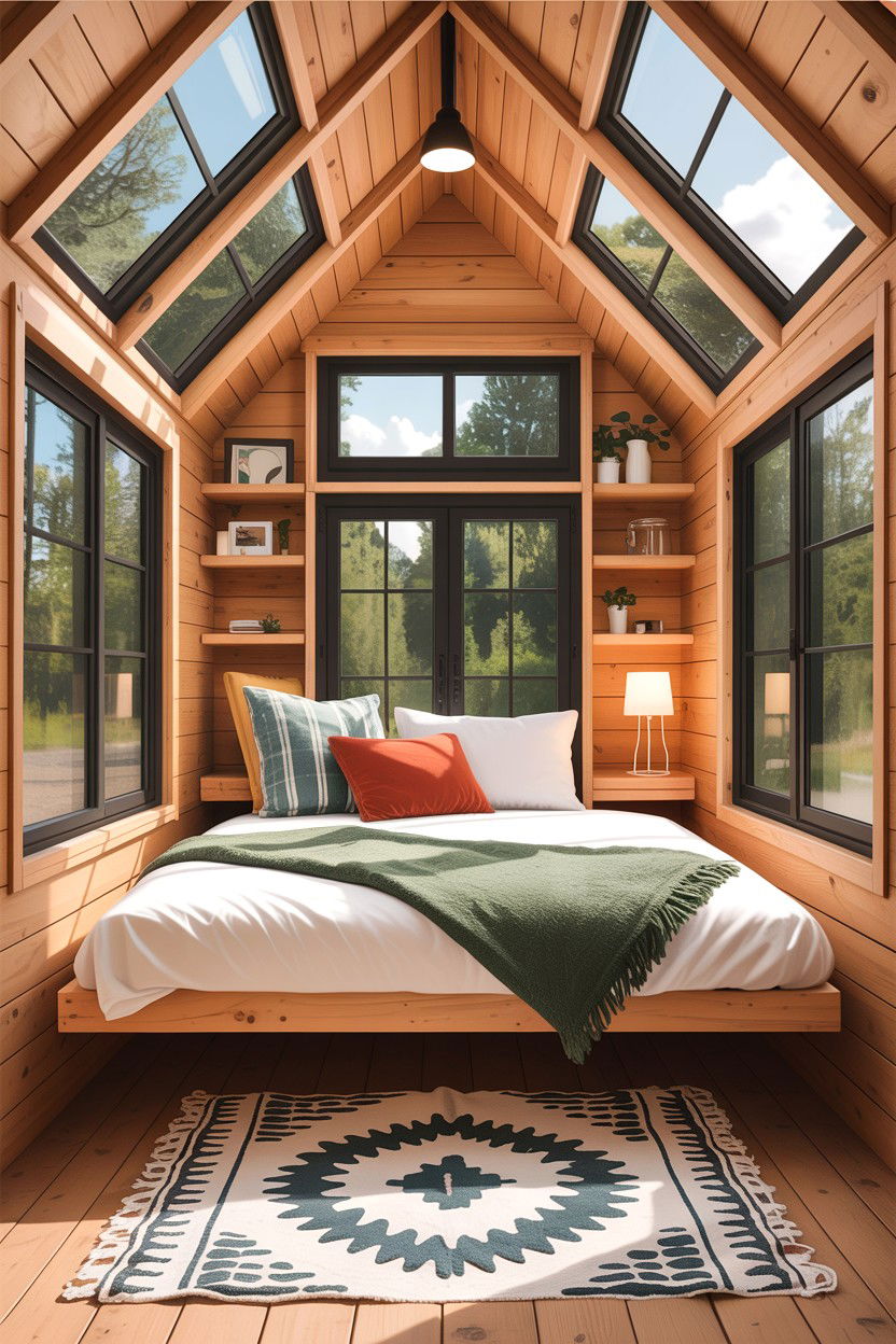 A Frame Tiny House - 30 camping bedroom ideas
