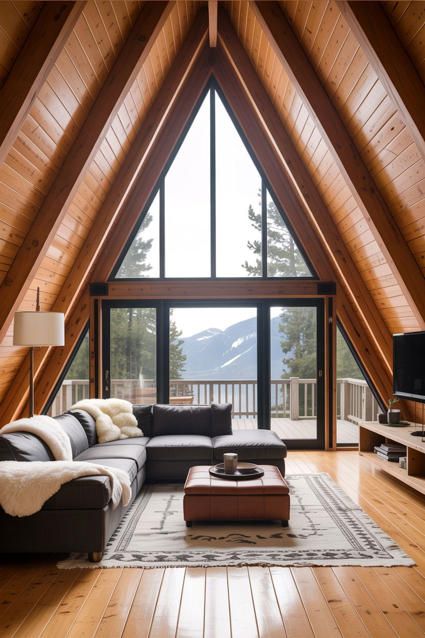 A frame cabin living room - 30 cabin living room ideas