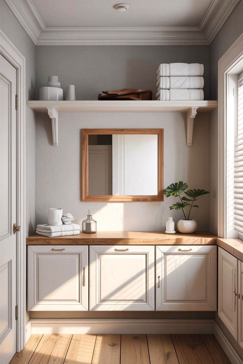 Above door shelf - 30 small bathroom space storage ideas