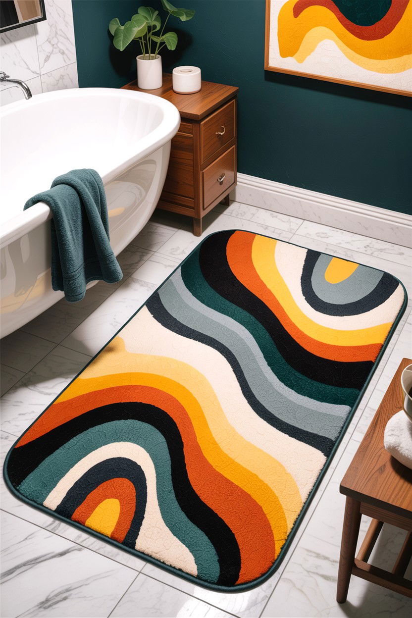 Abstract Pattern Bath Mat - 30 bath mat ideas