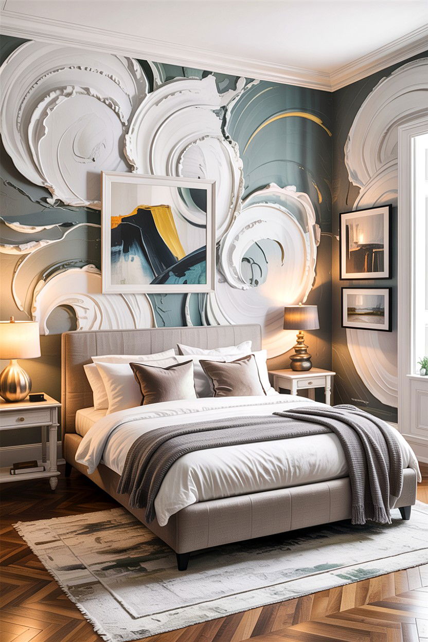 Abstract Plaster Wallpaper - 30 bedroom textured wallpapers