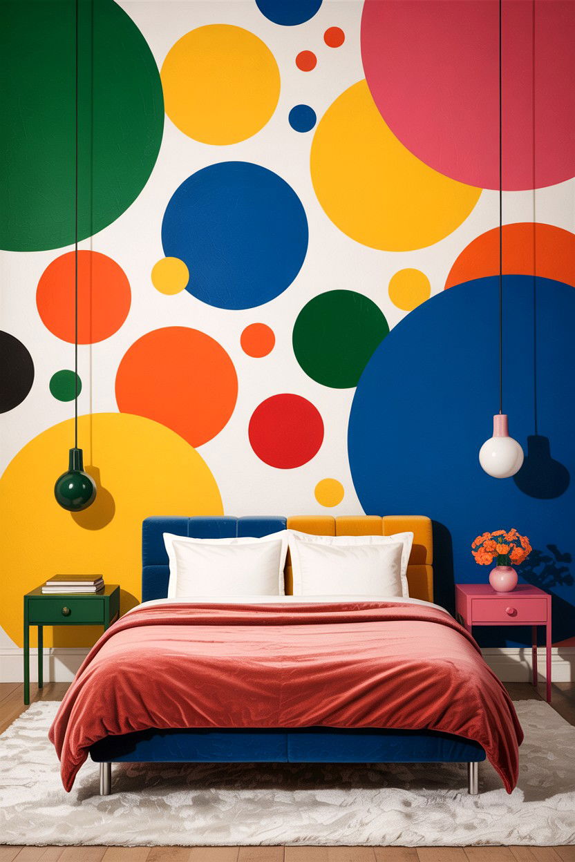 Abstract Polka Dot Wall Pattern - 30 bedroom polka dot walls