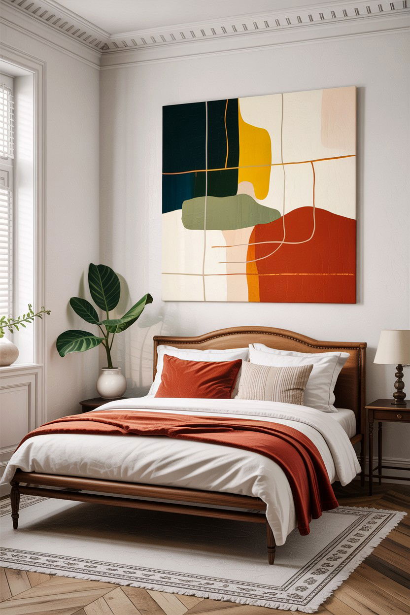 Abstract Wall Art - 30 Finnish bedroom ideas