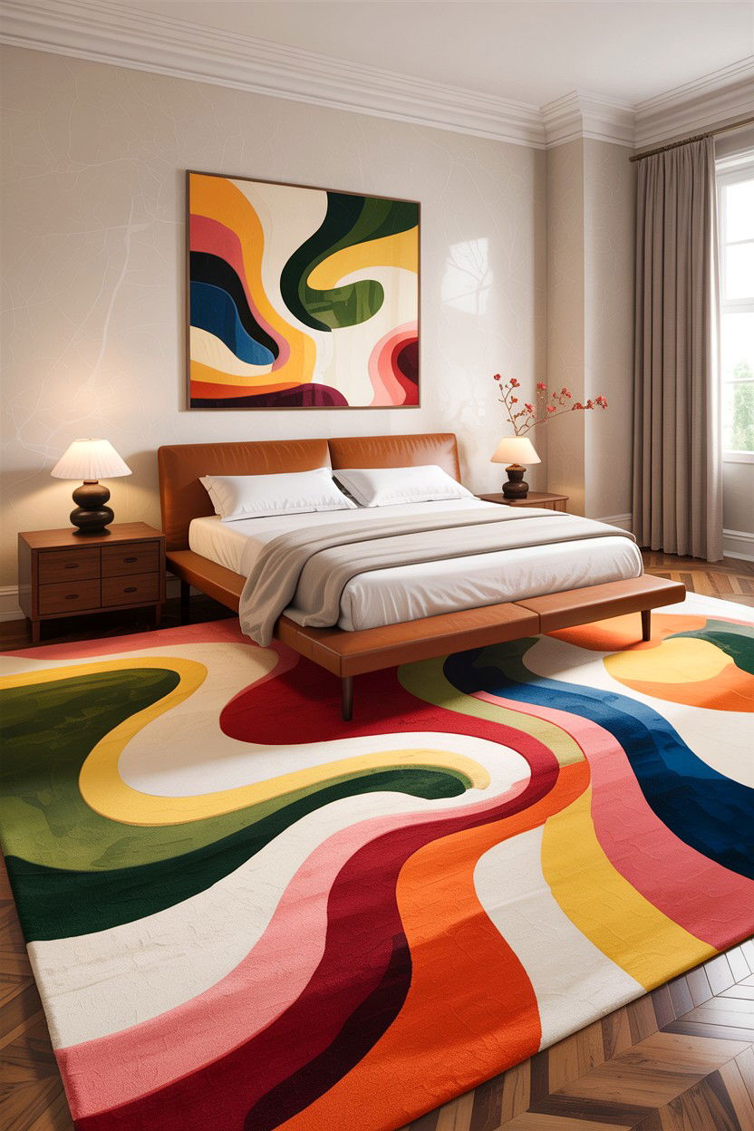 Abstract Wool Rug - 30 bedroom wool rugs