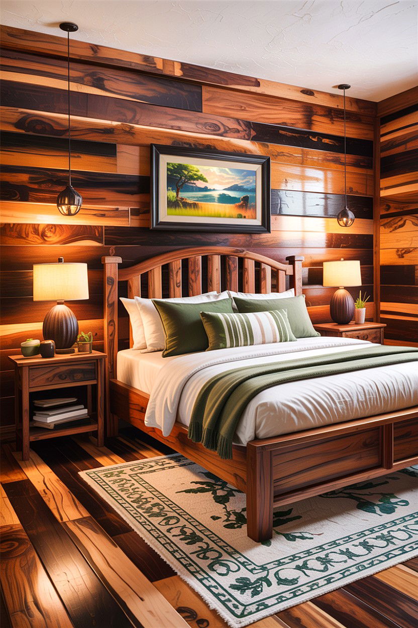 Acacia Wood Plank - 30 bedroom flooring ideas