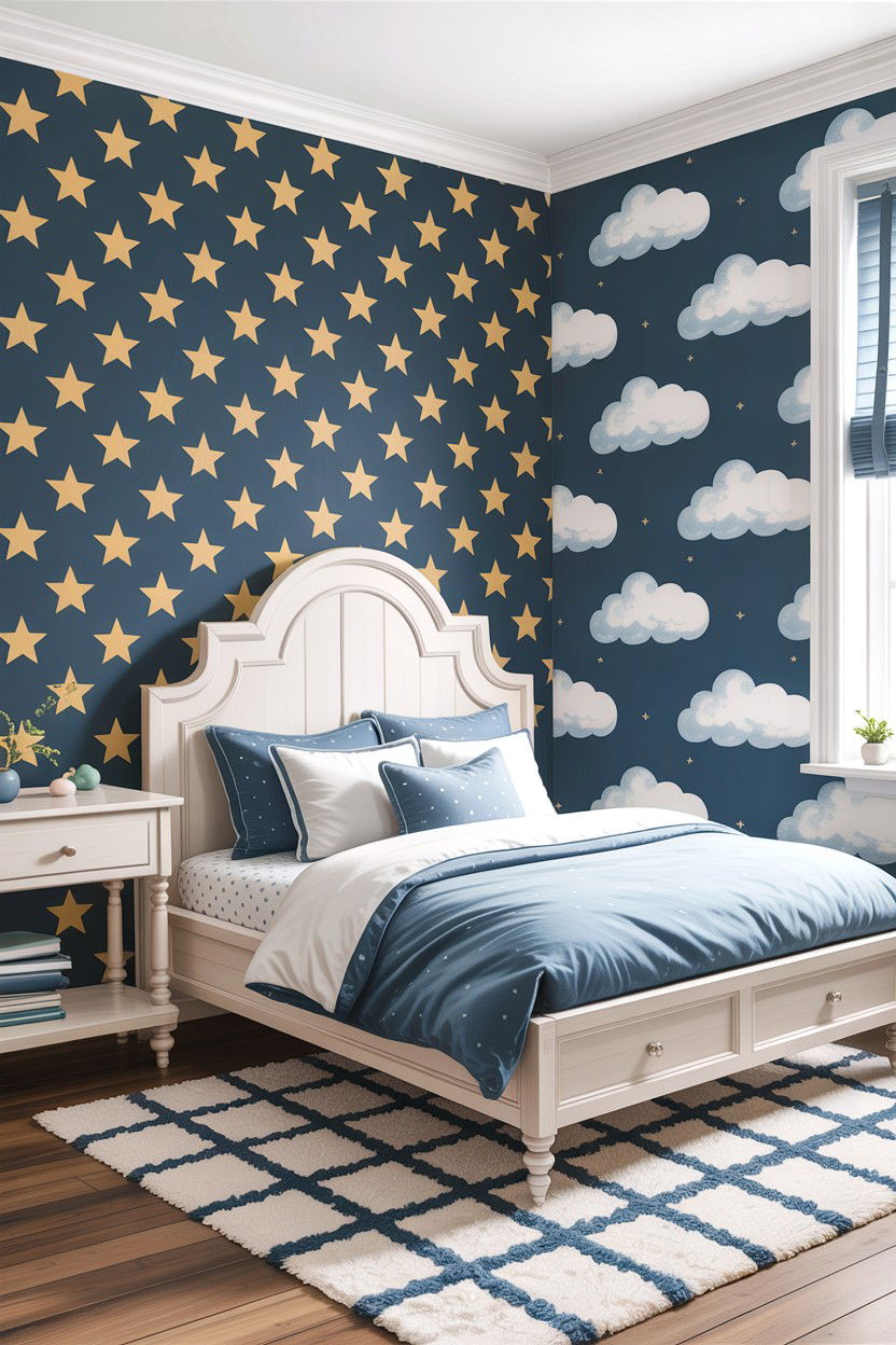 Accent Wallpaper For Shared Room - 30 boy and girl shared bedroom ideas