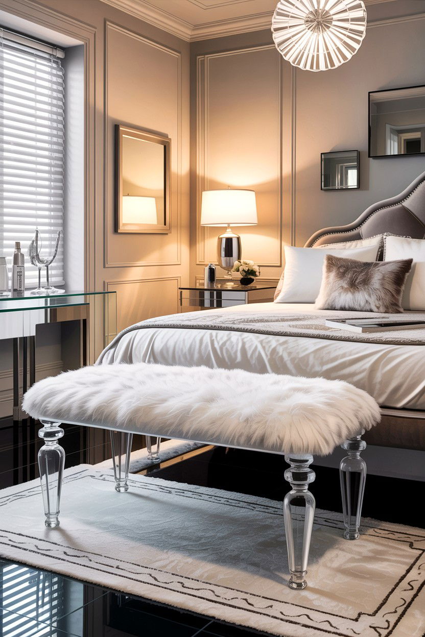 Acrylic Bedroom Bench - 30 bedroom upholstered benches