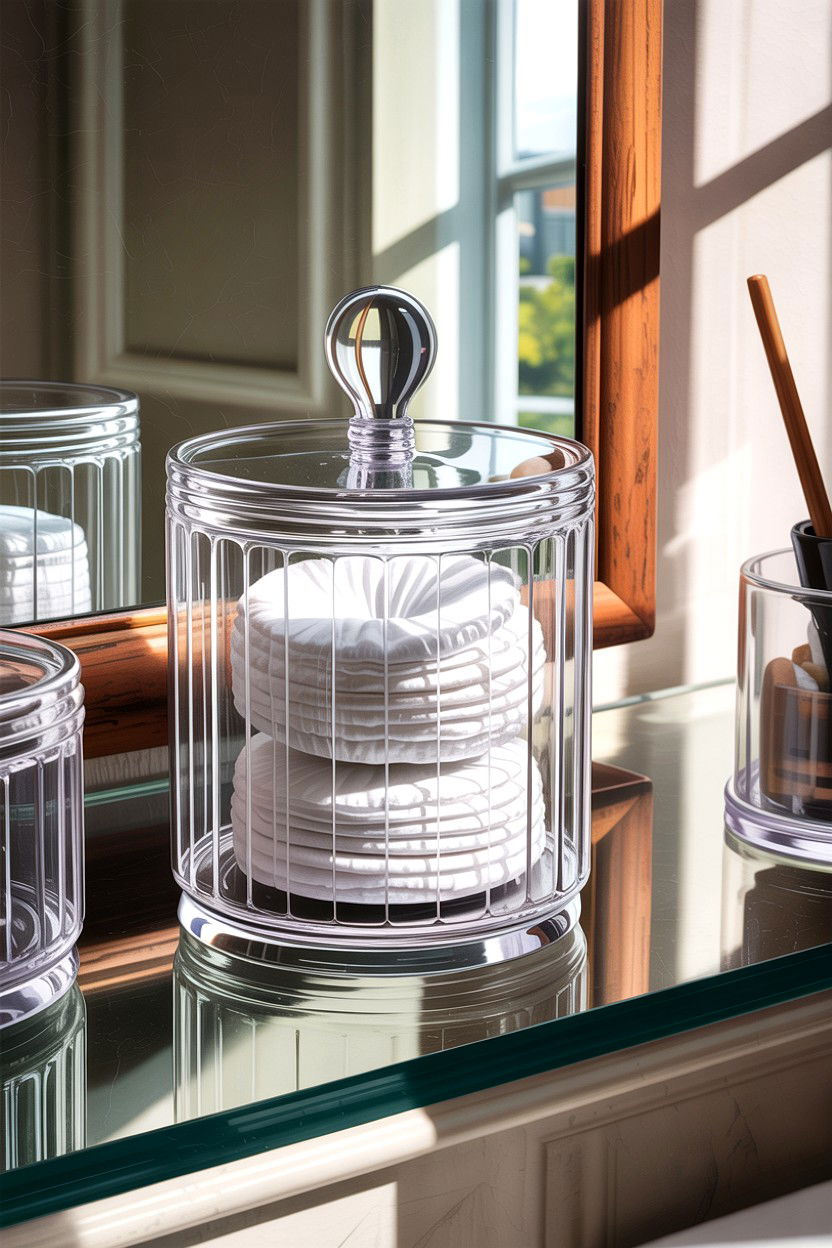 Acrylic Cotton Ball Holder - 30 bathroom accessory styling ideas