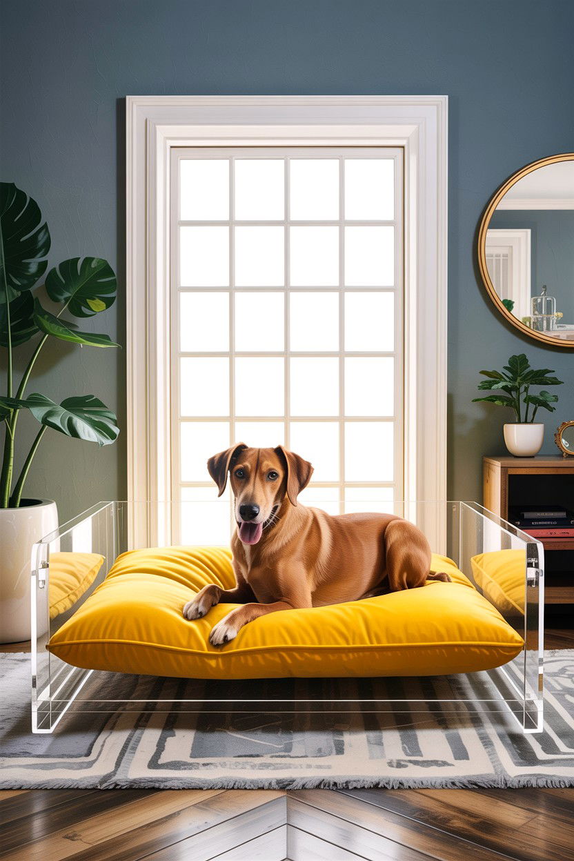 Acrylic Dog Bed - 30 dog bed living room ideas