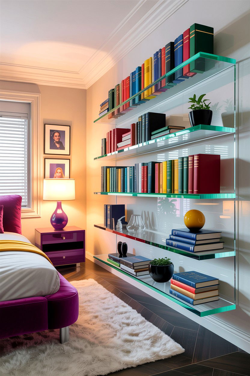 Acrylic Floating Shelf - 30 bedroom book displays