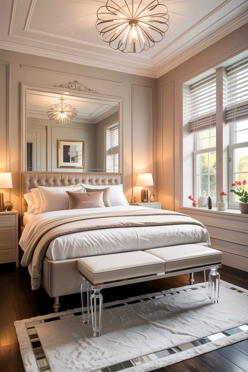 Acrylic Leg Bench - 30 bedroom ottomans