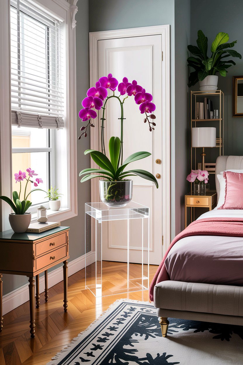 Acrylic Plant Stand - 30 bedroom plant stands