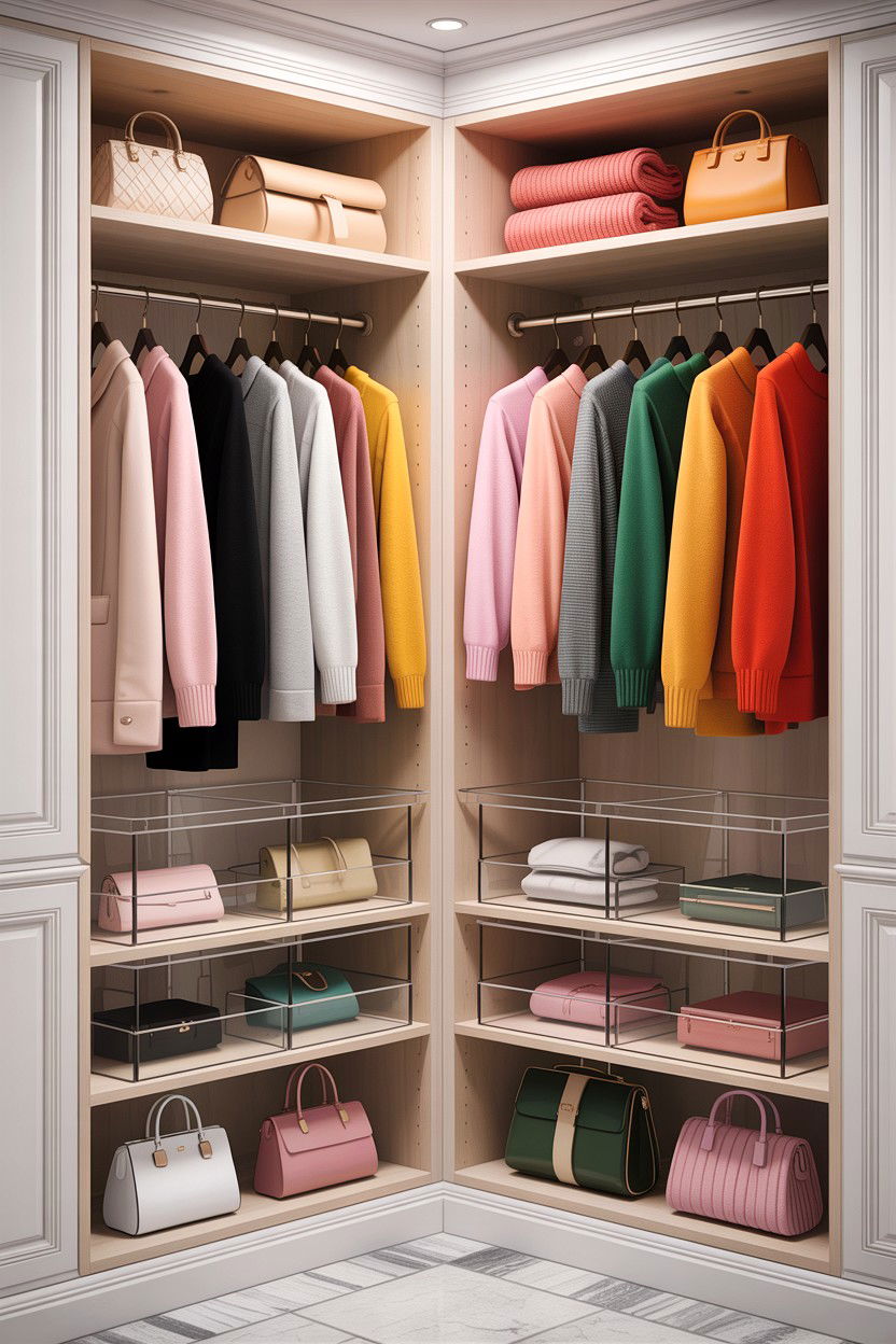 Acrylic Shelf Dividers - 30 bedroom storage bins