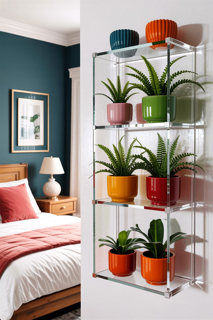 Acrylic Wall Shelf - 30 bedroom plant shelves