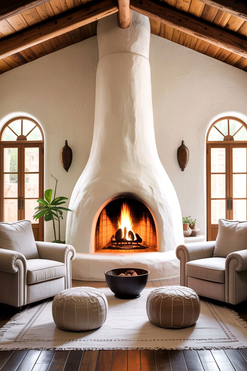 Adobe fireplace living room - 30 Southwestern living room ideas