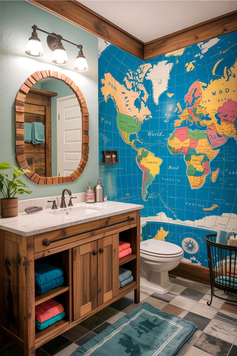 Adventure theme bathroom - 30 children's bathroom ideas