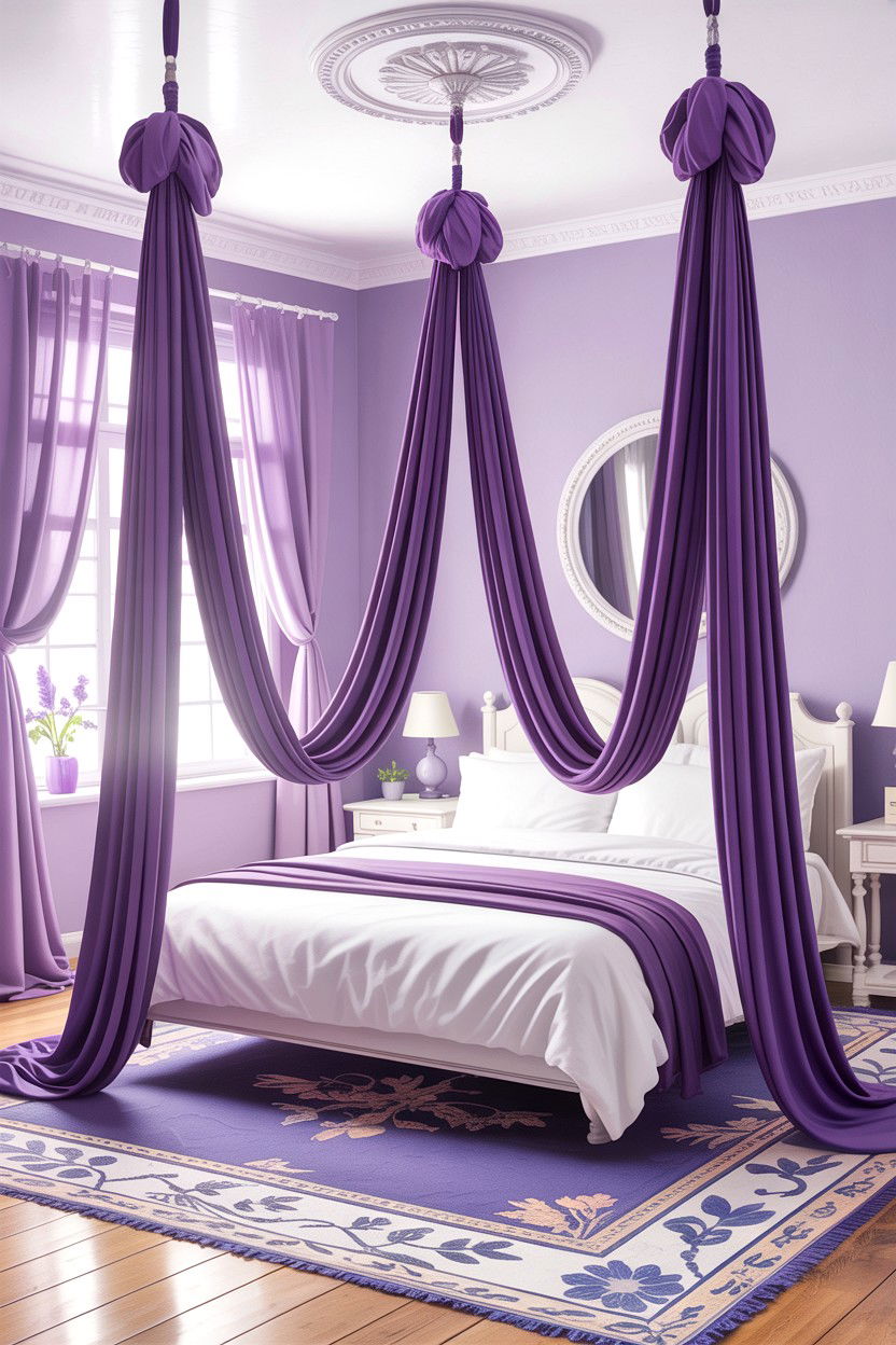 Aerial silk room - 30 gymnastics bedroom ideas