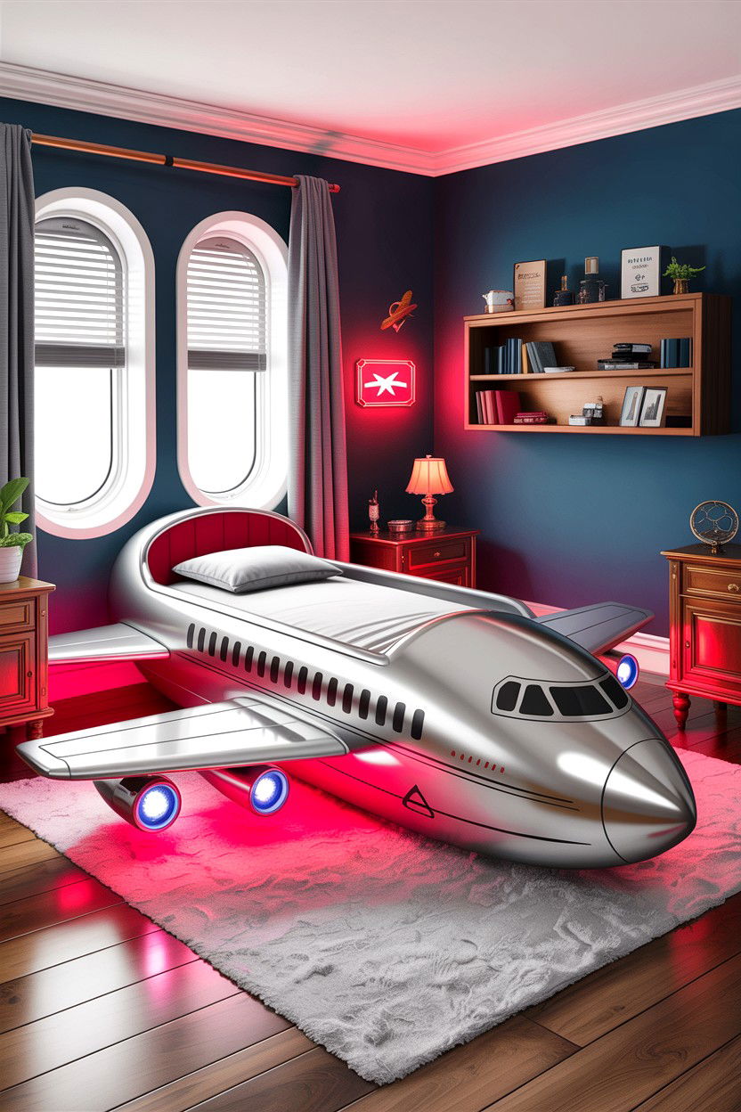 Airplane Bed Frame - 30 airplane bedroom ideas