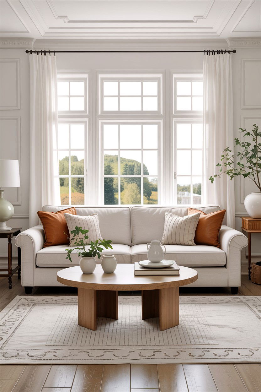 Airy White Living Room - 30 tan and white living room ideas