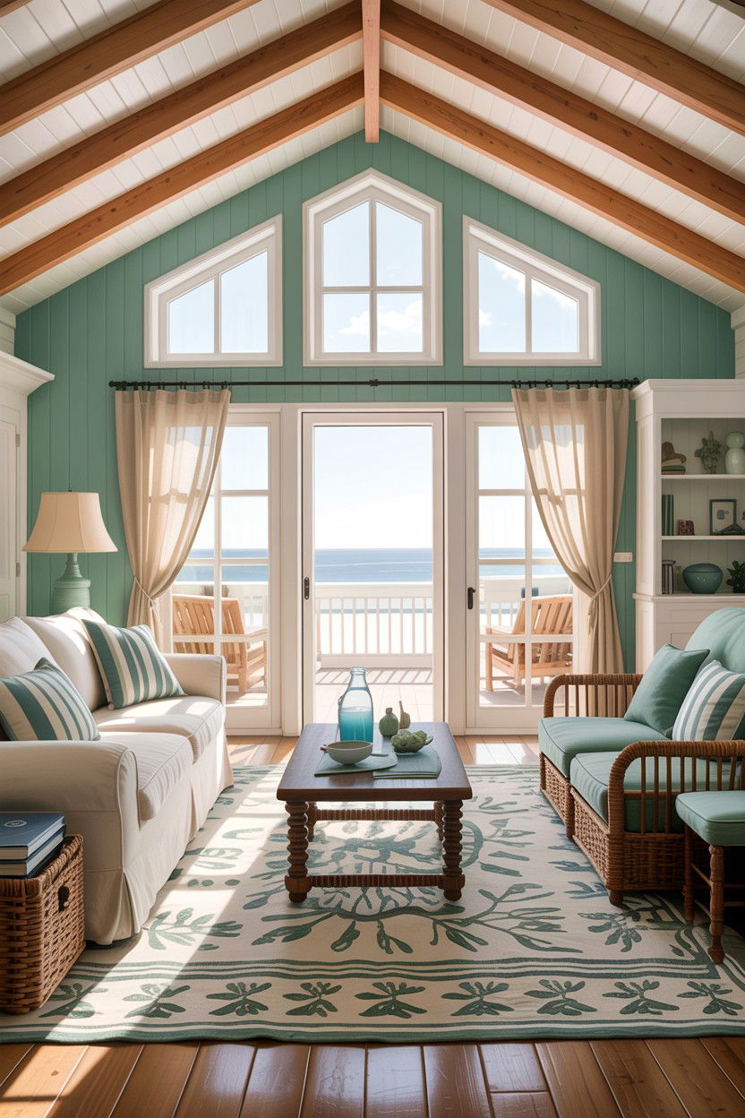 Airy beach house living room - 30 hamptons living room ideas