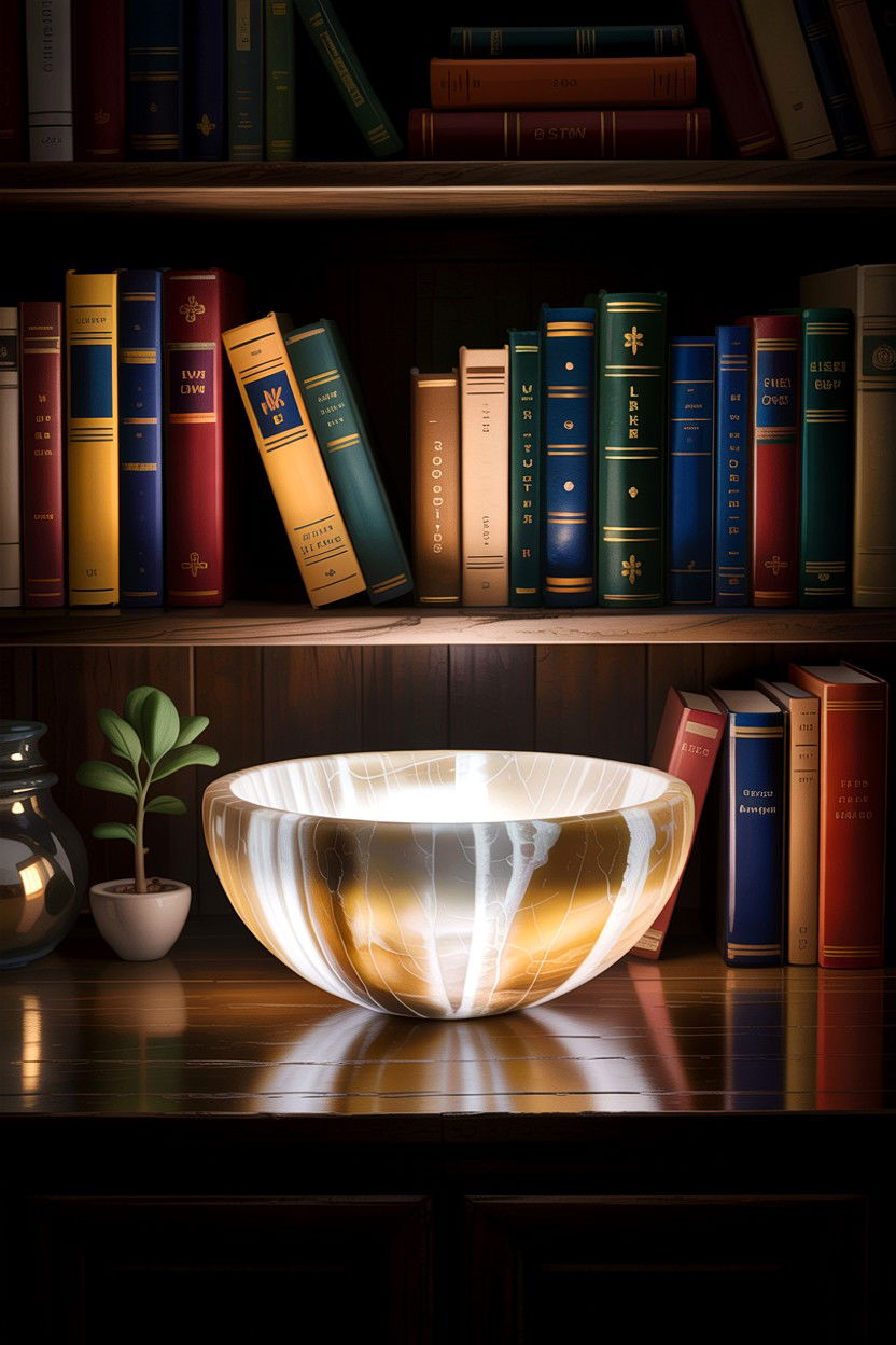 Alabaster Bowl Soft Lighting - 30 living room decorative bowls