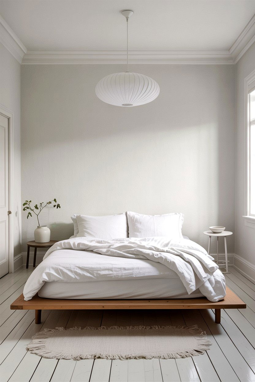 All White Minimalist Bedroom - 30 Swedish bedroom ideas