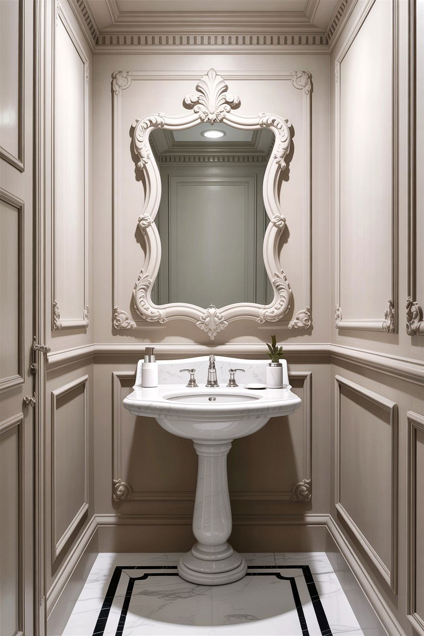 All White Powder Room - 30 all white bathroom ideas