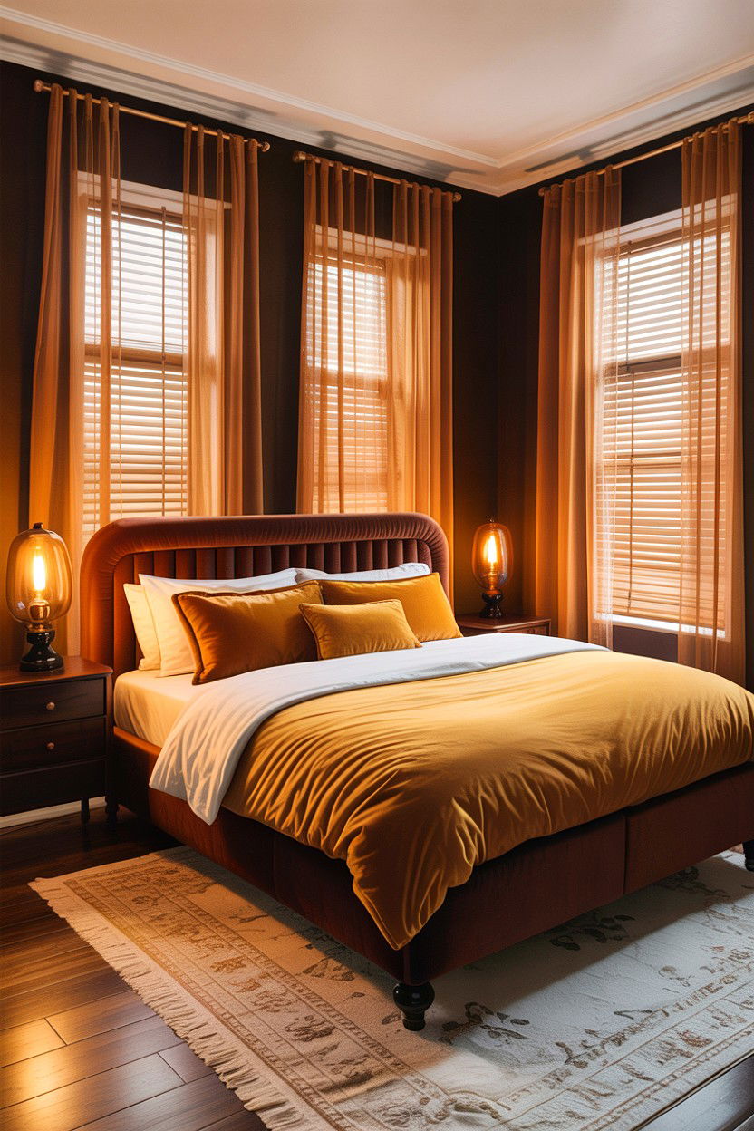Amber Tone Bedroom - 30 warm brown bedroom ideas