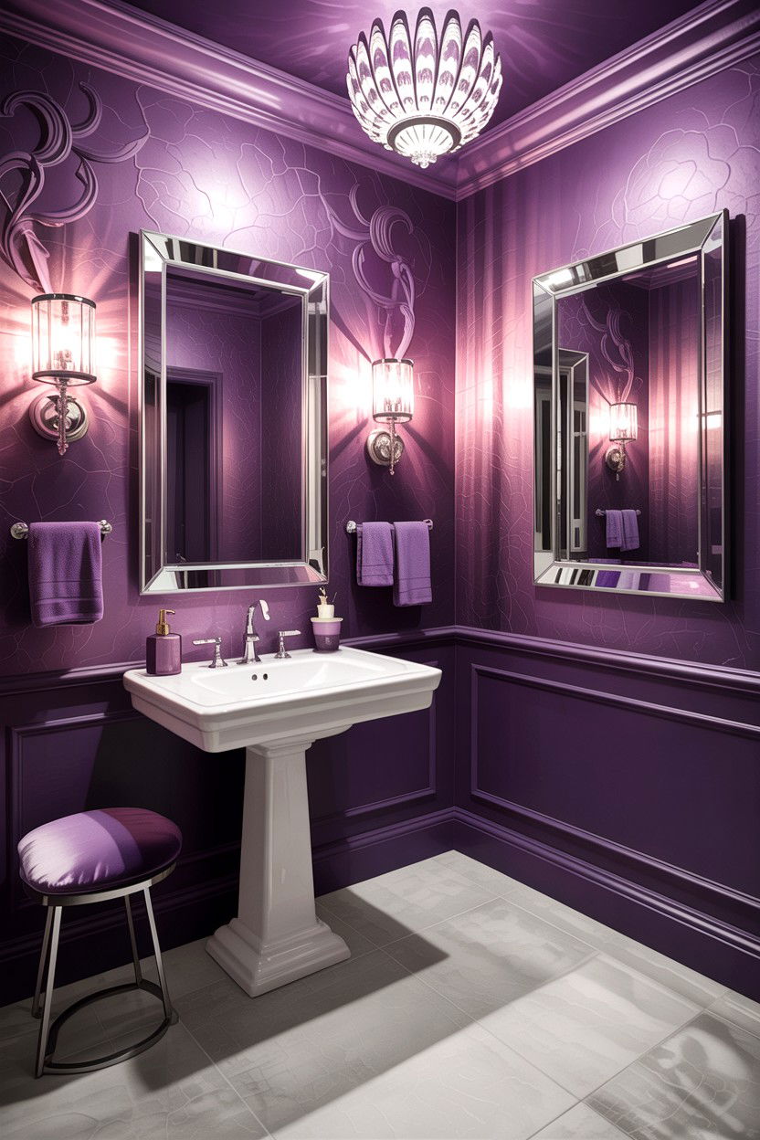 Amethyst purple bathroom decor - 30 jewel tone bathroom ideas