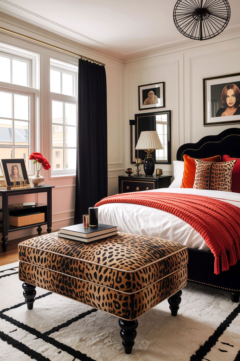 Animal Print Ottoman - 30 bedroom ottomans