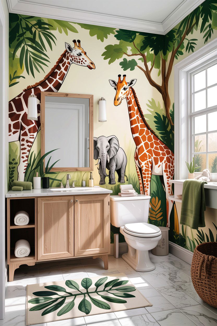 Animal theme bathroom - 30 children's bathroom ideas