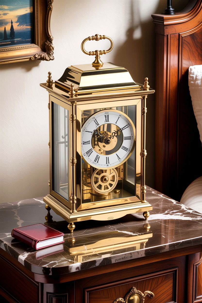Antique Brass Carriage Clock - 30 bedroom vintage clocks