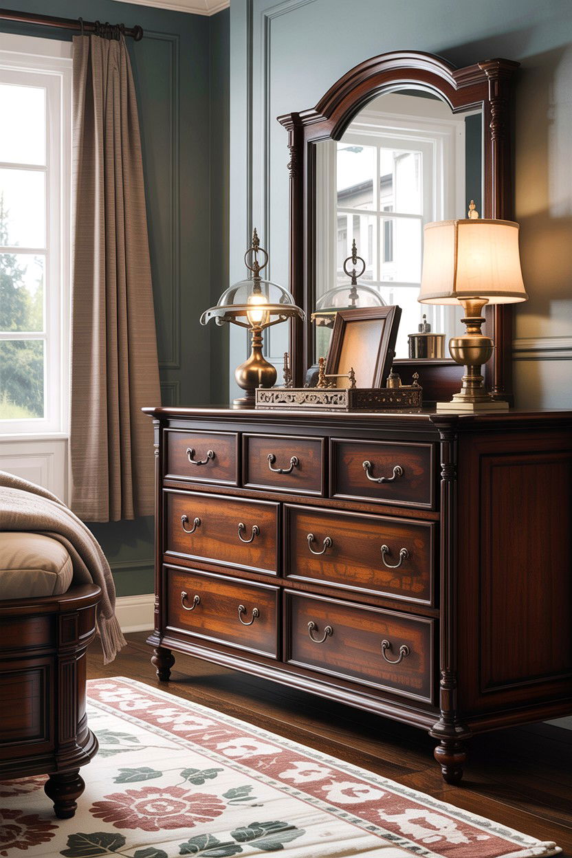 Antique Brass Hardware Dresser - 30 bedroom wide dressers